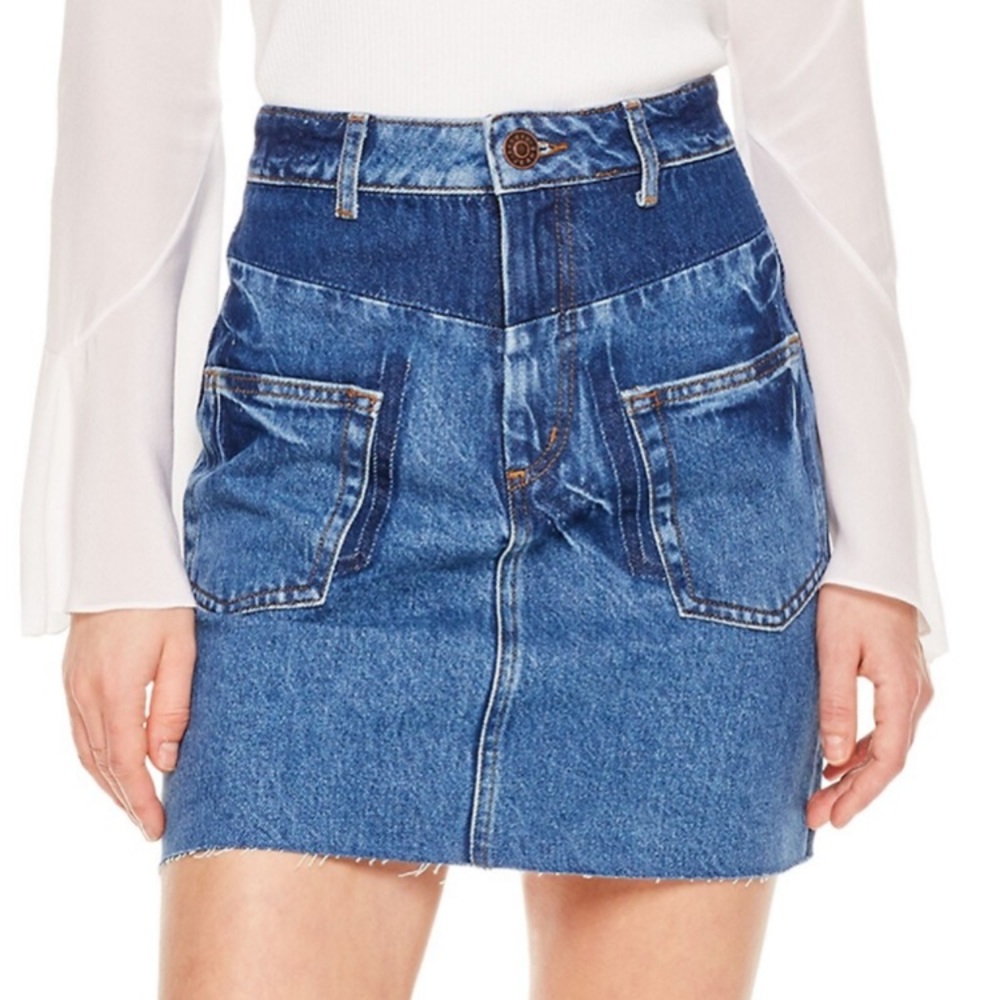 Sandro Blue Denim Mini Skirt